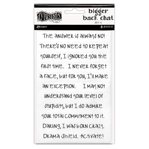 DYAN REAVELEY BIGGER BACK CHAT STICKERS 4 WHITE - DYA86871