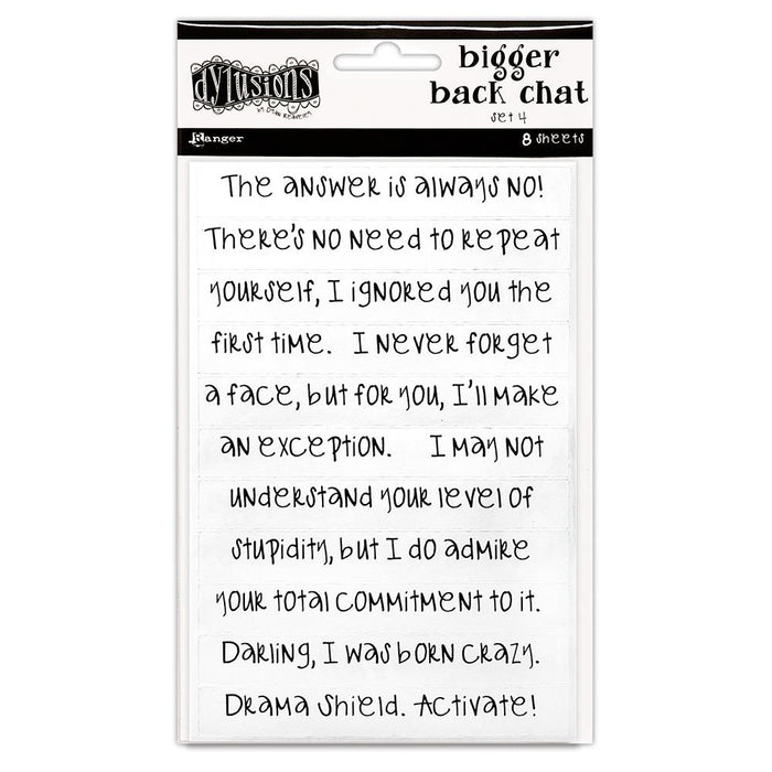 DYAN REAVELEY BIGGER BACK CHAT STICKERS 4 WHITE - DYA86871