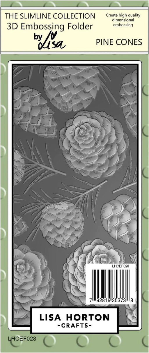 PINE CONES SLIMLINE 3D EMBOSSING FOLDER - LHCEF028