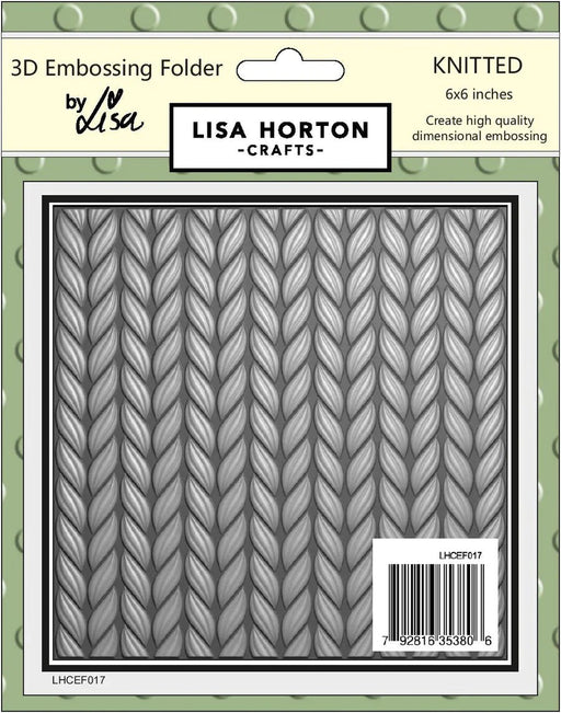 KNITTED 6X6 3D EMBOSSING FOLDER - LHCEF017
