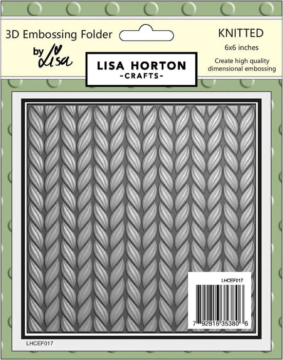 KNITTED 6X6 3D EMBOSSING FOLDER - LHCEF017