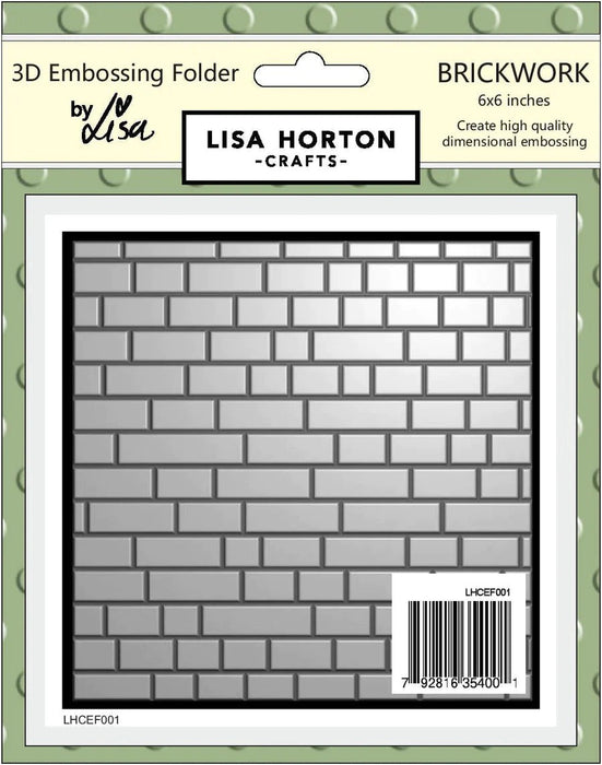 BRICKWORK 6X6 3D EMBOSSING FOLDER - LHCEF001