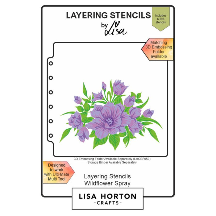 LISA HORTON STENCILS WILDFLOWER -LHCAS026
