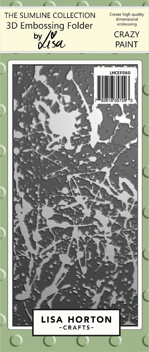 LISA HORTON SLIMLINE 3D EMBOSSING FOLDER - CRAZY PAINT - LHCEF060