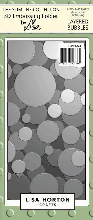 LISA HORTON SLIMLINE 3D EMBOSSING FOLDER - LAYERED BUBBLES - LHCEF067