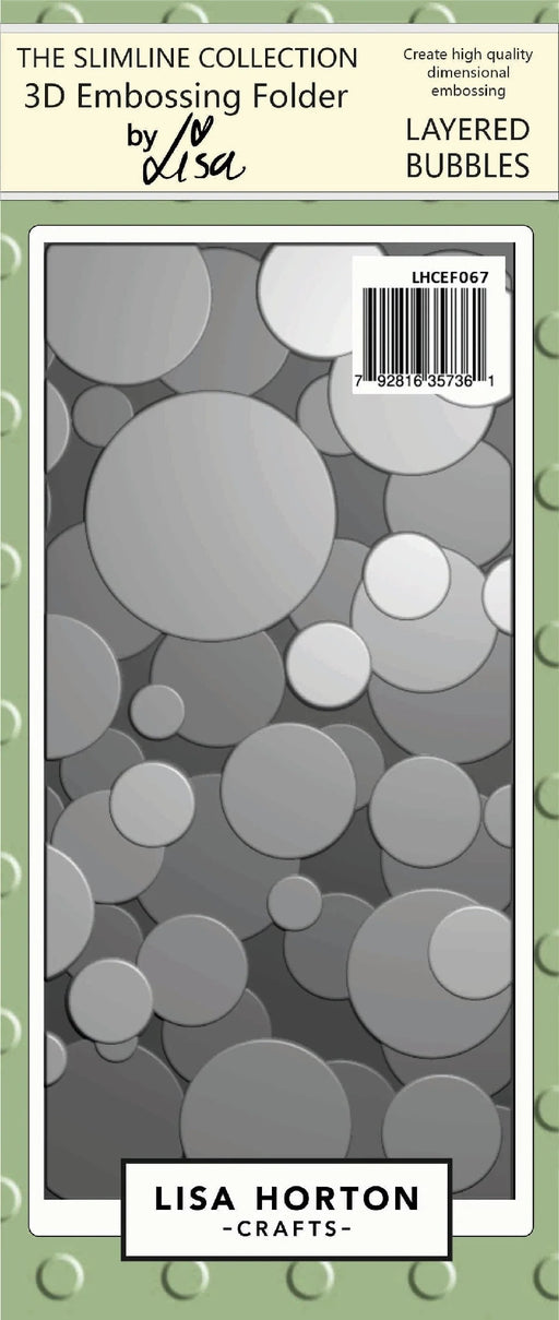 LISA HORTON SLIMLINE 3D EMBOSSING FOLDER - LAYERED BUBBLES - LHCEF067