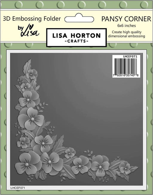 LISA HORTON 6X6 3D EMBOSSING FOLDER & DIE - PANSY CORNER - LHCEF071