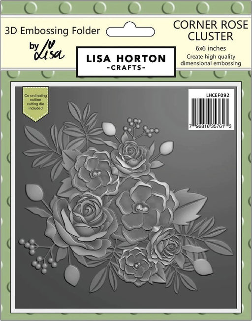 LISA HORTON CRAFTS 6X6 3D EMBOSSING FOLDER & DIE - CORNER RO - LHCEF092
