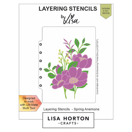 LISA HORTON STENCILS SPRNG ANEMONE- LHCAS074
