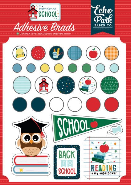 ECHO PARK FIRST DAY OF SCHOOL ADHESIVE BRADS - FDS276020