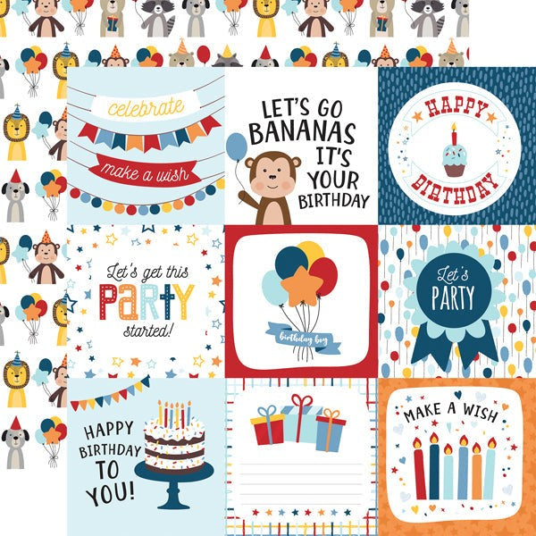 ECHO PARK BIRTHDAY BOY 12 X 12 PAPER 4X4 CARDS - BIB263005
