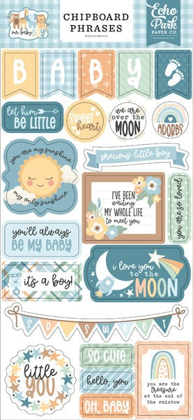 ECHO PARK OUR BABY BOY CHIPBOARD PHRASES - OBB302022