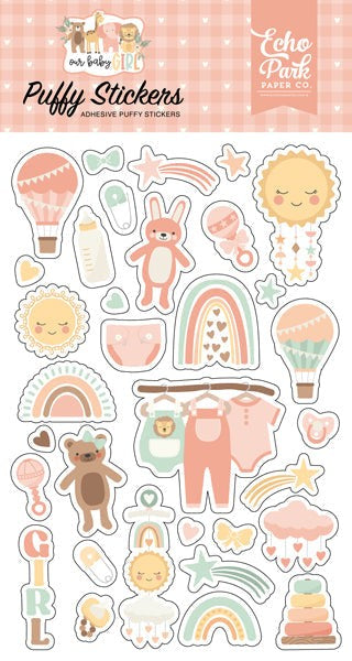 ECHO PARK DREAM OUR BABY GIRL PUFFY STICKERS - OBA301066