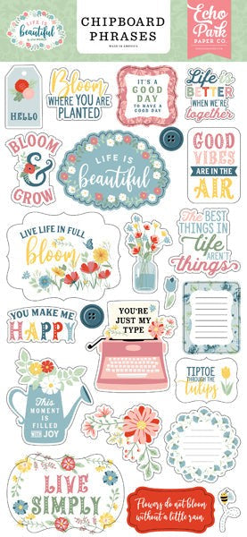 ECHO PARK COLLECTION LIFE IS BEAUTIFUL PHRASES CHIPBOARD - LIB309022