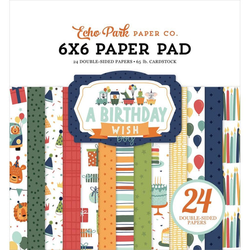 ECHO PARK COLLECTION 6X6 PAD -BDAY WISH BOY PAPER - WB297023