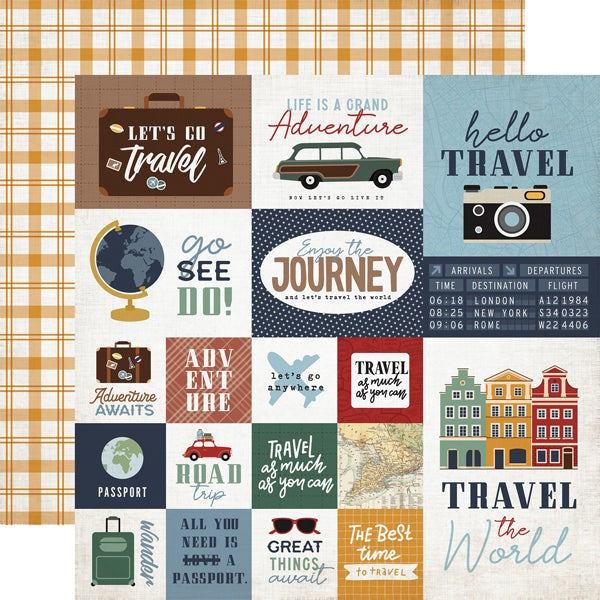 ECHO PARK COLLECTION LETS GO TRAVEL 12 X 12 PAPER MULTI CARD - LGT310012