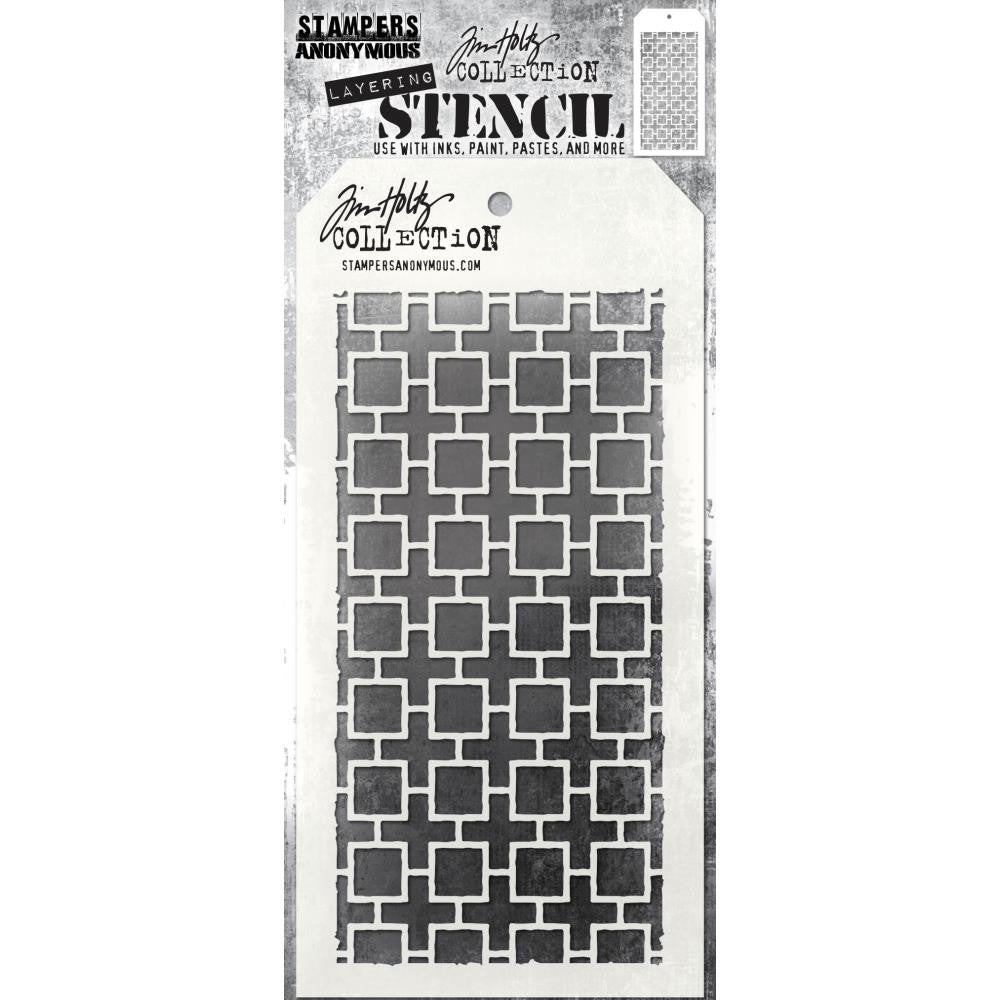 TIM HOLTZ COLLECTION LAYERING STENCIL LINKED SQUARES - THS157