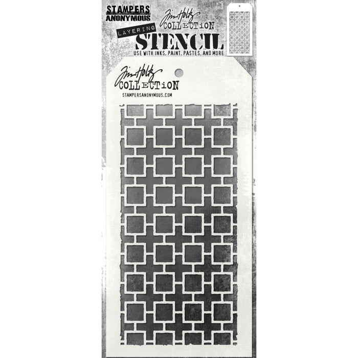 TIM HOLTZ COLLECTION LAYERING STENCIL LINKED SQUARES - THS157