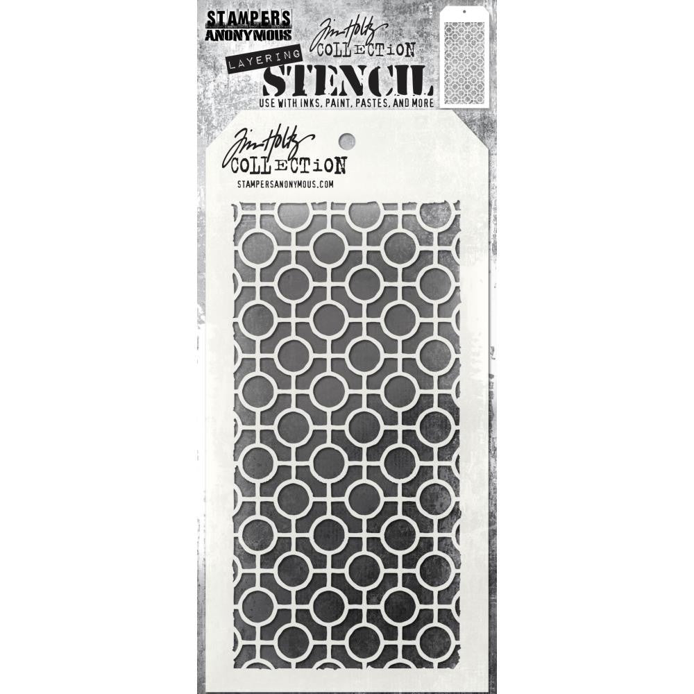TIM HOLTZ COLLECTION LAYERING STENCIL LINKED CIRCLES - THS159