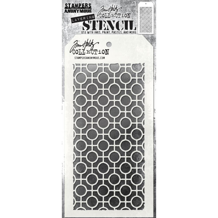 TIM HOLTZ COLLECTION LAYERING STENCIL LINKED CIRCLES - THS159