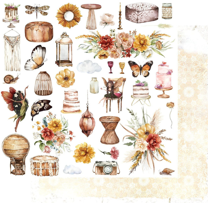 UNIQUELY CREATIVE 12 X 12 BOHO PICNIC PAPER MARIGOLD - UCP2406