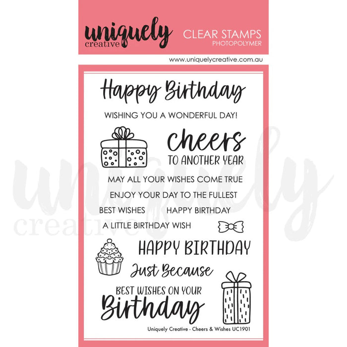 UNIQUELY CREATIVE ACRYLIC STAMP CHEERS AND WISHES STAMP- UC1901