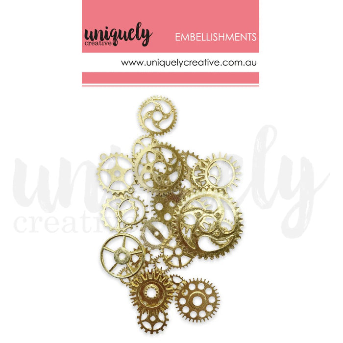UNIQUELY CREATIVE GOLD METAL COGS - UCE1826