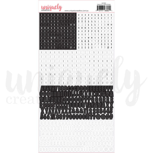UNIQUELY CREATIVE MIXED BLACK & WHITE ALPHA STICKERS - UCE1851