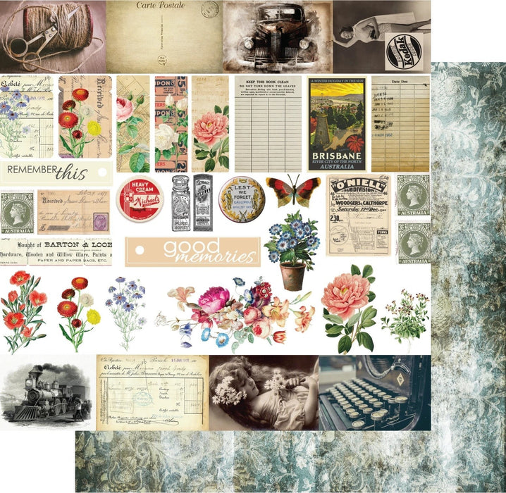 UNIQUELY CREATIVE 12X12 PAPER TAPESTRY OF TIME EPHEMERA - UCP2331