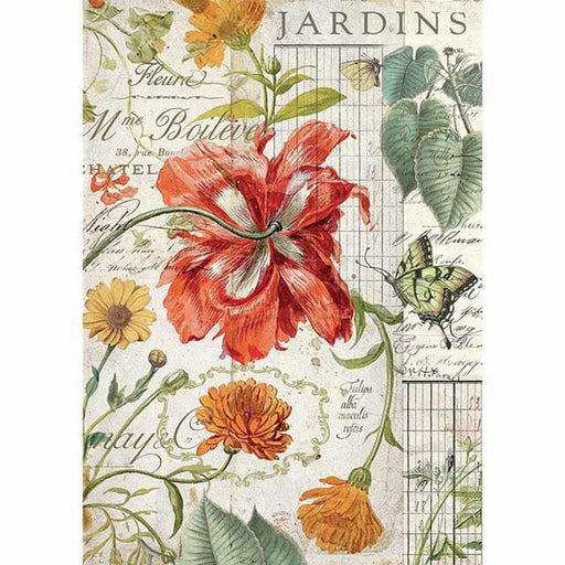 STAMPERIA A4 RICE PAPER JARDINS - DFSA4356