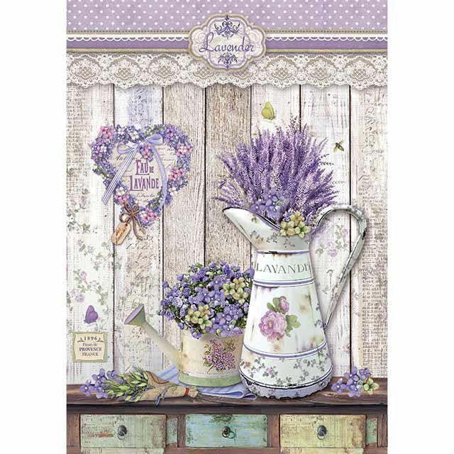 STAMPERIA A4 RICE PAPER PROVENCE SHABBY WATERING CAN - DFSA4365