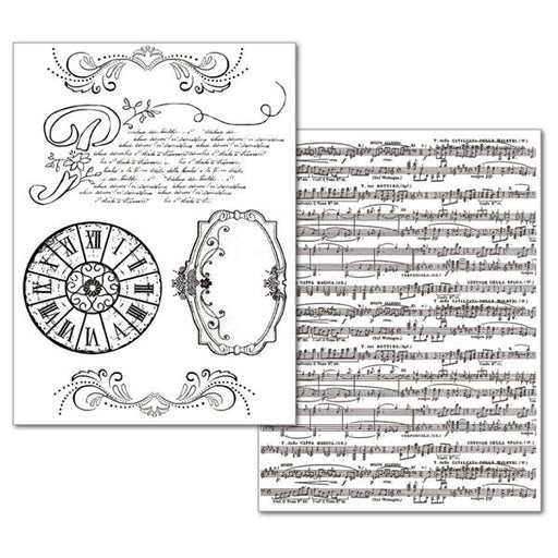 STAMPERIA A4 TRANSFER PAPER B W 2 SHEET MUSIC - DFTR037