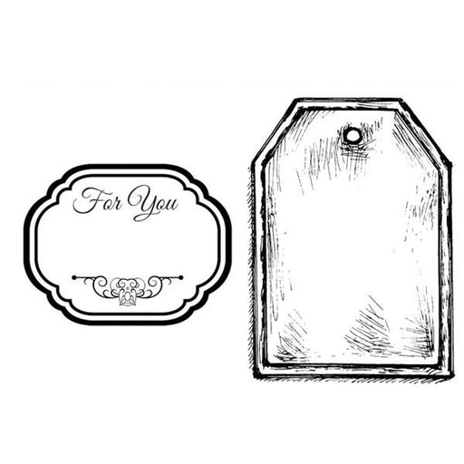 STAMPERIA RUBBER STAMP 7CM X 11CM LABELS FOR YOU - WTKCC32