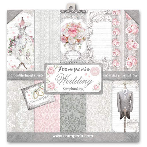 STAMPERIA 12X12 PAPER PACK WEDDING - SBBL18