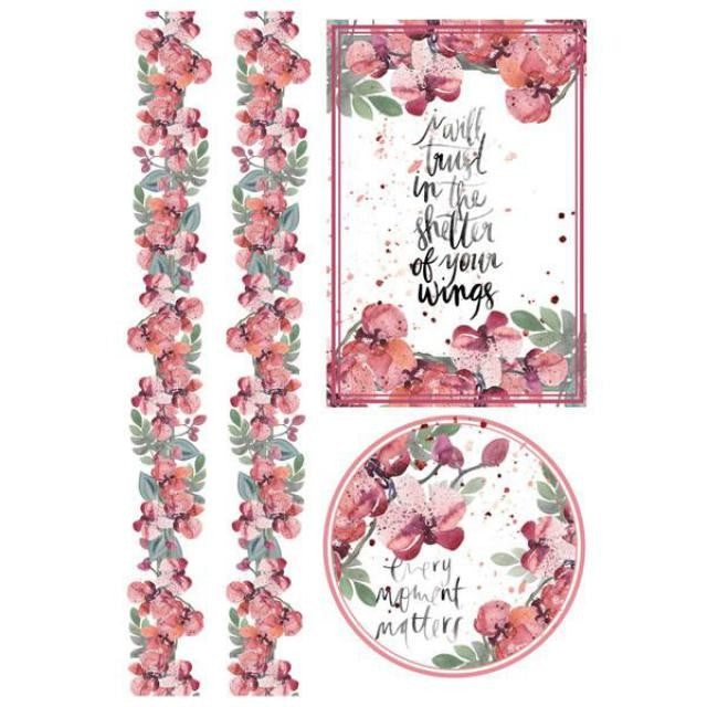 STAMPERIA A4 RICE PAPER WATERCOLOR VIOLETS AND VOLUTES - DFSA4213