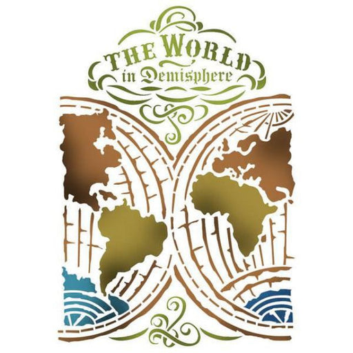 STAMPERIA STENCIL 21CM X 29CM EMISPHERE - KSG376