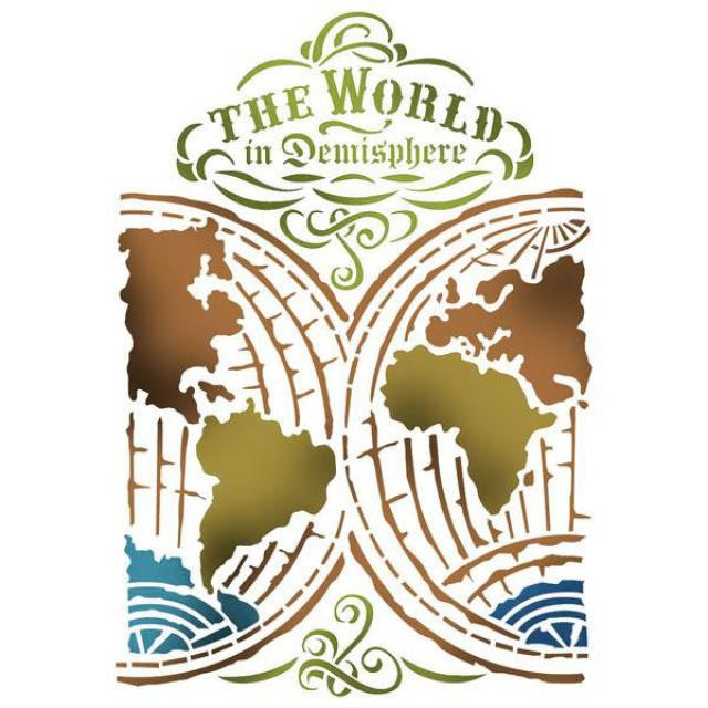 STAMPERIA STENCIL 21CM X 29CM EMISPHERE - KSG376