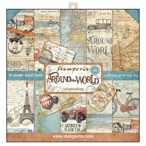 STAMPERIA 12X12 PAPER PACK ROUND THE WORLD - SBBL28