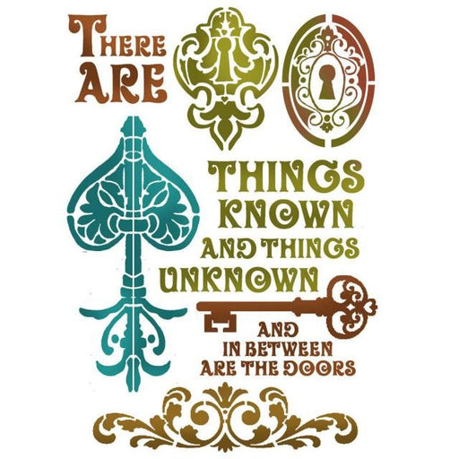 STAMPERIA STENCIL 21CM X 29CM ANCIENT KEYS AND WRITING - KSG408