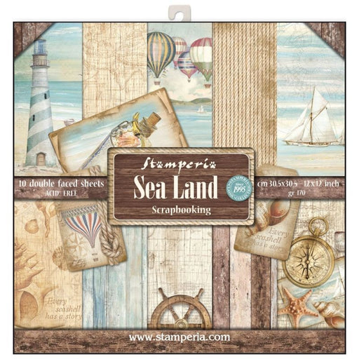 STAMPERIA 12X12 PAPER PACK SEA LAND - SBBL37