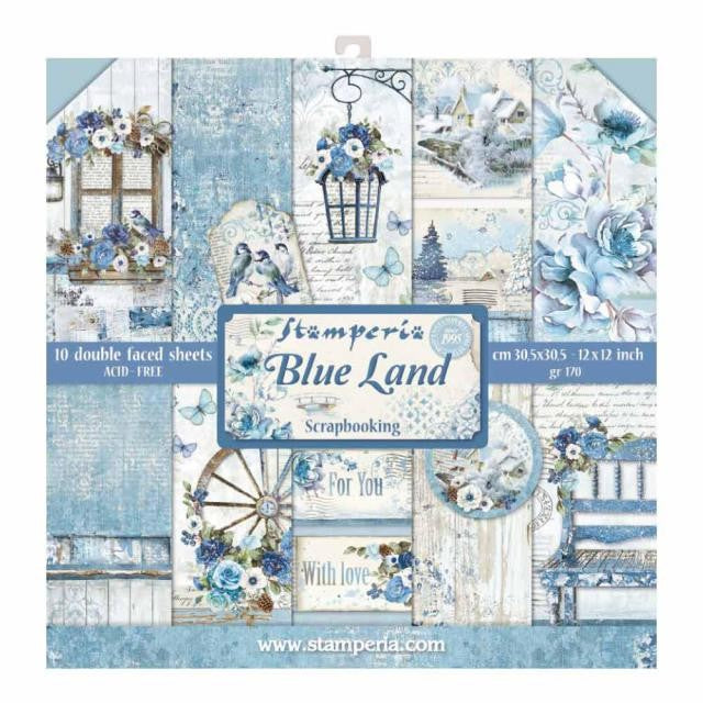 STAMPERIA 12X12 PAPER PACK BLUE LAND - SBBL47