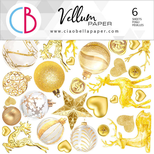 CIAO BELLA VELLUM SPARKLING CHRISTMAS FUSSY CUT 6X6 6/PKG - CBVQ008
