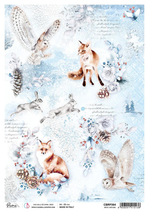 CIAO BELLA RICE PAPER A4 PIUMA ARTIC NATURE - CBRP364