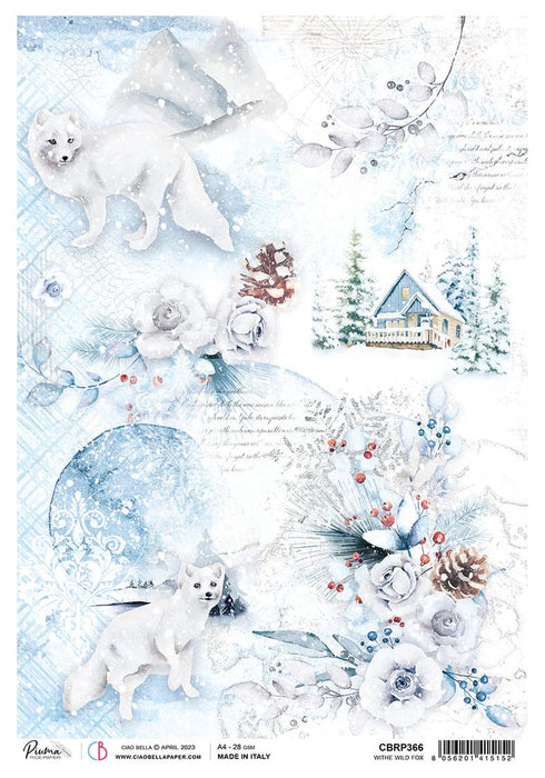 CIAO BELLA RICE PAPER A4 PIUMA WHITE WILD FOX - - CBRP366
