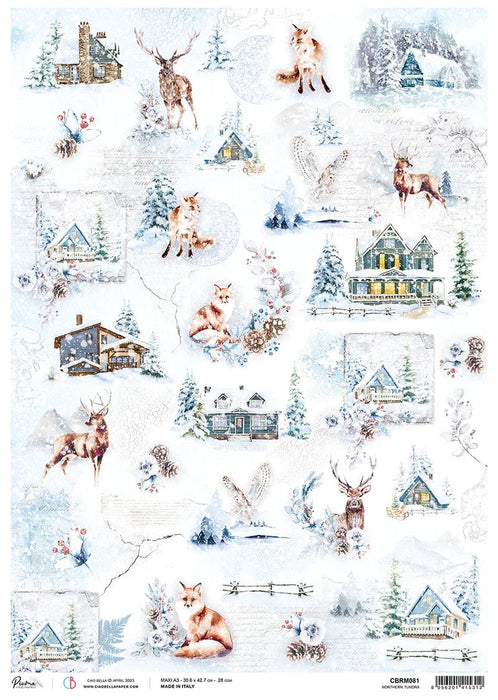 CIAO BELLA RICE PAPER A3 PIUMA NORTHEN TUNDRA - CBRM081