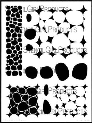 STENCILGIRL STENCIL A4 STONE AND PEBBLE TILINGS - L706
