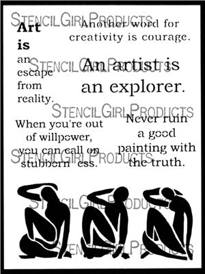 STENCILGIRL STENCIL A4 A CONVERSATION WITH MATISSE - L725