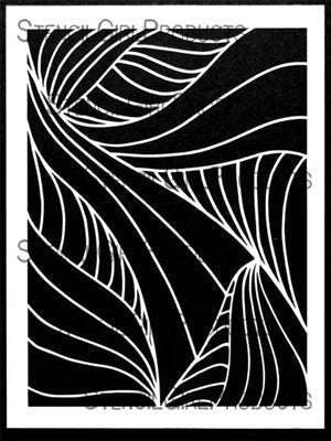 STENCILGIRL STENCIL A4 CRISS-CROSSED RIBBON SWIRLS - L557