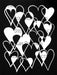 STENCILGIRL STENCIL A4 HEARTS OVERLAPPING FILLED - L779