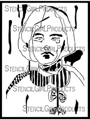 STENCILGIRL STENCIL A4 SWEET FACE GIRL LARGE - L838